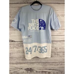 The Birth Place Shirt Men's SZ M Blue White North Carolina USA Graphic 24/7/365